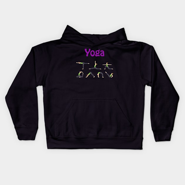 Yoga Pose Kids Hoodie by vladocar